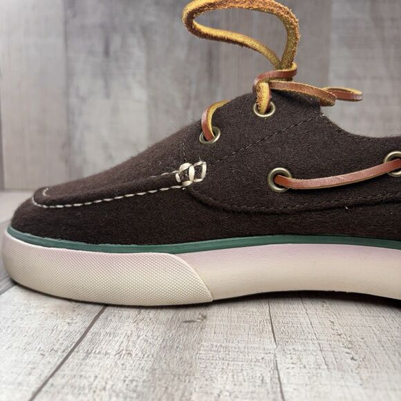 Polo Ralph Lauren Sander Men\'s Size 10.5 Loafer Boat Shoes Slip On Flannel Brown main image 12